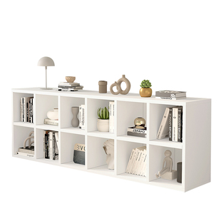 实木落地矮书柜靠墙收纳格子柜现代简易置物架幼儿园自由组合书架