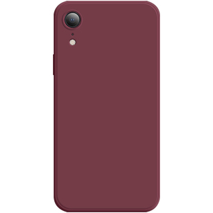 适用于苹果XR手机壳新款iPhonexr液态硅胶iPhonexsmax直边保护套全包防摔xs女款纯色软壳简约男魔方梅子色ins