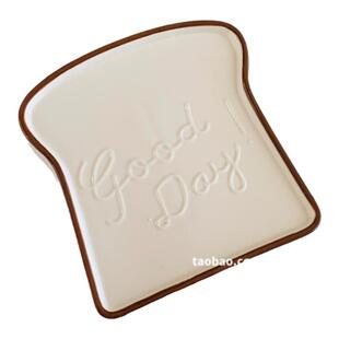 ok maji韩国ins风吐司造型陶瓷盘子家用菜盘下午茶水果甜品蛋糕盘