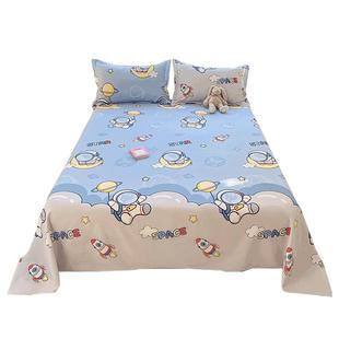 卡通儿童纯棉床单单件全棉100学生宿舍被单人1.5米三件套男孩2024