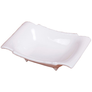 纯白竹片碗陶瓷创意家用酒店餐具菜盘凉菜盘子深汤盘异形盘子