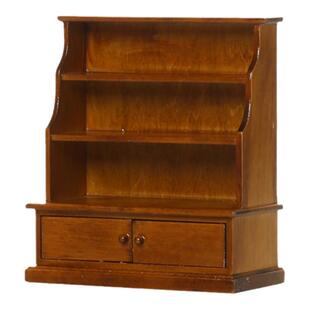 胡桃木色柜子微缩家具模型12分娃屋迷你中式书柜橱柜客厅场景摆件