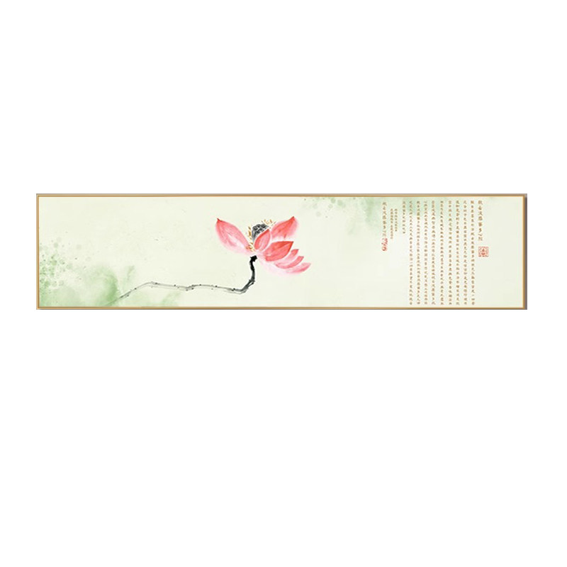 荷花新中式卧室装饰画床头挂画茶室主卧客厅禅意沙发房间背景墙壁