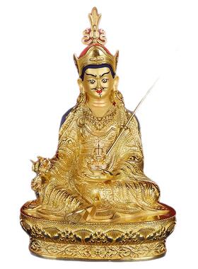 莲花生大士佛像密宗精工纯铜全鎏金5寸7寸10寸西藏供奉莲师像摆件