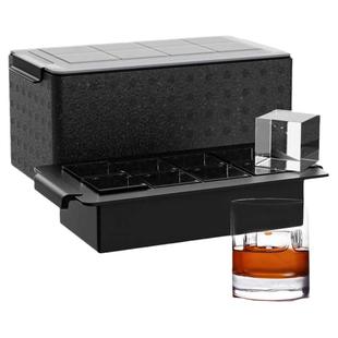 高端透明冰球模具家用1出8连威士忌方形硅胶冰格无气泡制冰盒