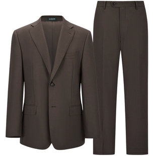 【可机洗强捻】柏品纯羊毛套西男2025冬平驳领单排扣西服正装礼服