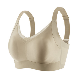 安娜蜜语法式桑蚕丝内衣女缎面无钢圈透气蕾丝边无痕兔耳杯文胸罩