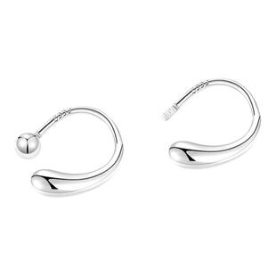 999纯银水滴耳钉女螺丝拧扣养耳洞耳环2025新款爆款洗睡免摘耳饰