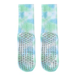 扎染袜子女春秋款纯棉中筒袜ins潮专业健身运动普拉提防滑瑜伽袜