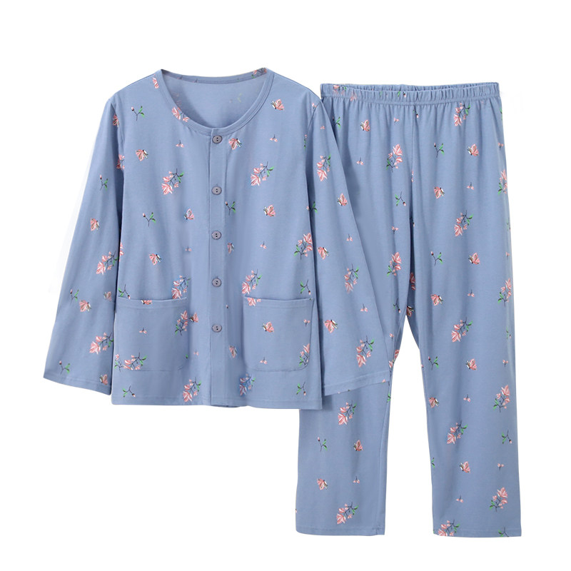 雅鹿妈妈纯棉大码家居服睡衣套装