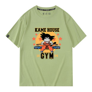 七龙珠联名短袖t恤男女夏季布罗利布欧悟空赛亚人动漫衣服纯棉潮