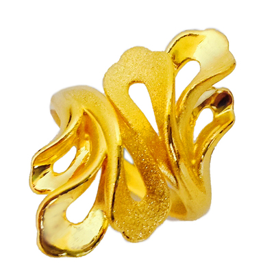 3d金戒指时尚个性艺术999送女友