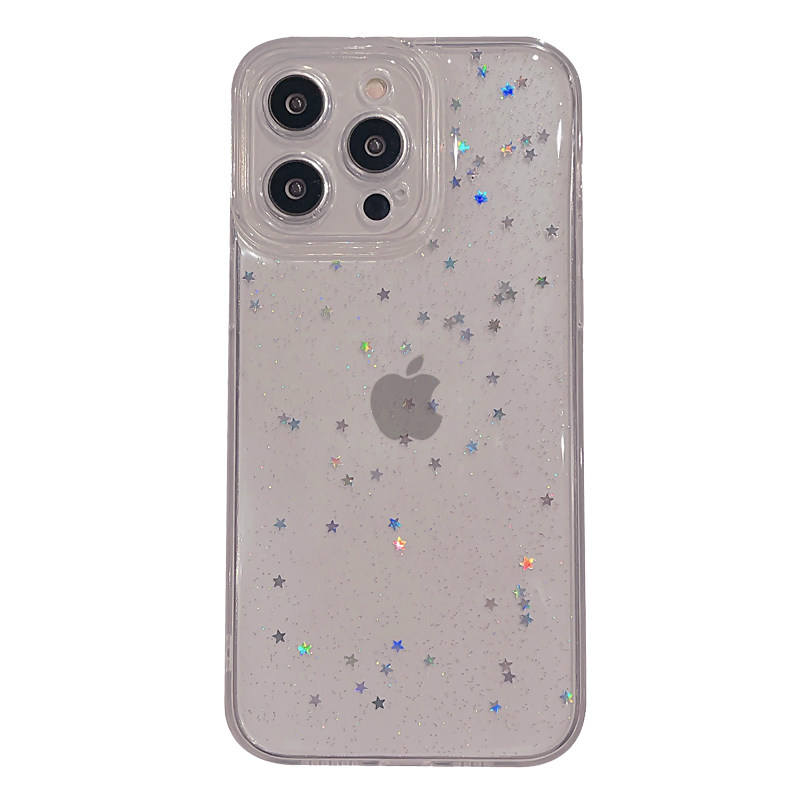 个性创意星星适用苹果17promax细闪手机壳新款iphone16promax滴胶闪粉15防摔全包14高级13硅胶17p