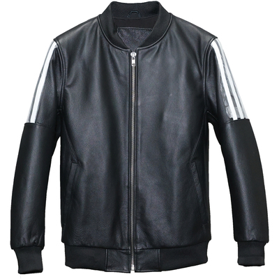 男士头层牛皮棒球服真皮皮衣