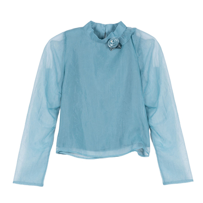 VIEA.ING薇迎春季穿搭新款轻奢高级感宽松微透长袖雪纺衫紫色衬衫