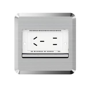 国际电工不锈钢隐藏地插座纯平超薄五孔大间距内嵌式隐形地面插座