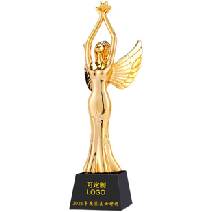 小金人奖杯定制纹绣舞蹈选美少儿模特女神医护士人员志愿者纪念品