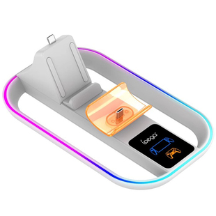 适用于PS5 Portal串流掌机座充RGB炫光PS5游戏手柄+掌机桌面充电底座手柄快充底座充电器带炫彩RGB氛围灯