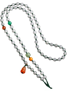 玉佛八宝罗盘高档挂绳珠链翡翠玉如意手工吊坠绳女款和田玉毛衣链