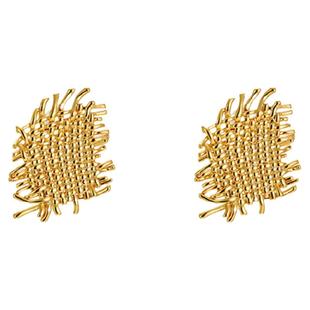 925银针编织金属轻奢耳钉精致耳环Woven metal versatile Earring