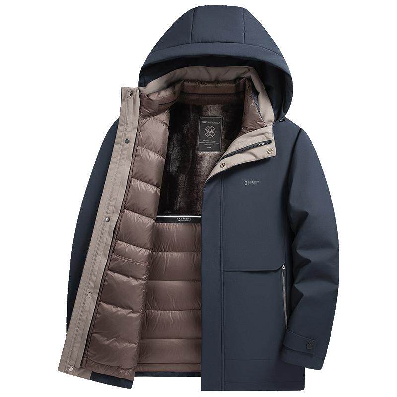 罗蒙男一衣多穿可脱卸内胆羽绒服