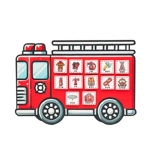 幼儿园中班大班益智区材料投放消防知识配对认知卡片主题墙区角