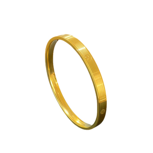 金包银古法米字拉丝手镯女卡家一字光面镯子时尚情人节送老婆礼物