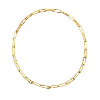 刘亦菲同款金色粗链条锁骨项链