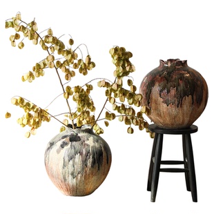 宋代美学陶瓷花瓶复古摆件民宿酒店玄关桌面落地插干花高级侘寂风