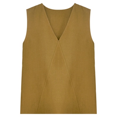 因由 简约设计感时尚套装空气凉感天丝亚麻V领背心T恤+高腰半裙