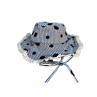 UnsocialNight原创少女感波点蕾丝渔夫帽度假柔软防晒遮阳帽盆帽