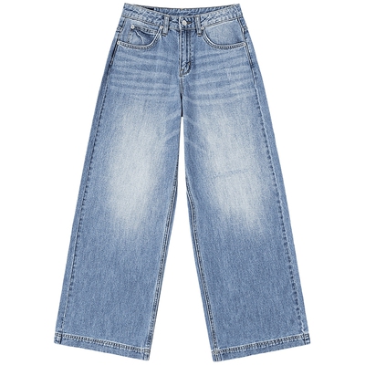 【张凌赫代言】Lee商场同款25秋冬新品430舒适阔腿浅蓝色女牛仔裤