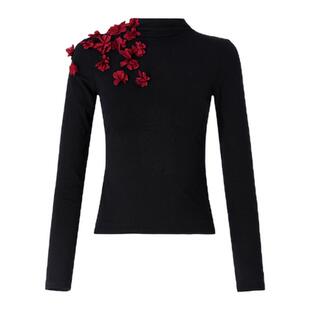 MD进进原创【锦上添花】2025秋冬立体花设计款百搭打底衫重工上衣