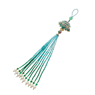 中国古风原创手工珠串配饰旗袍汉服茶服压襟盘扣挂件流苏天然珍珠