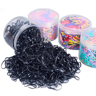 小皮筋女扎头儿童不伤发皮套发饰头绳黑橡皮筋一次性发圈不勒头发