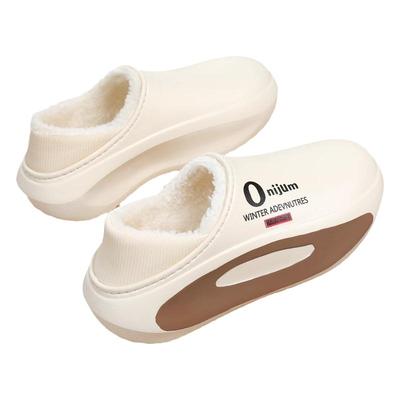 棉拖鞋男冬季加绒保暖居家室内包跟棉鞋大码外穿防水防滑包头拖鞋