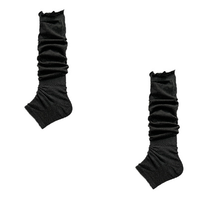 夜间教习室灰色踩脚袜套女夏季薄款拼接中筒堆堆袜白色芭蕾风腿套