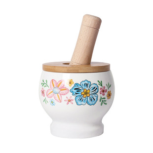 陶瓷捣蒜器石臼家用捣碎罐捣药擂钵手动老式蒜泥器研磨器蒜臼子