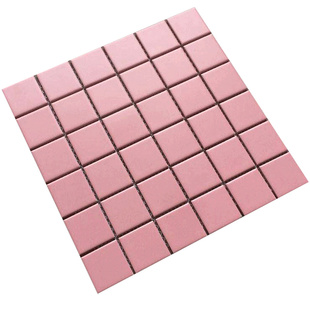 网红款粉色陶瓷马赛克浴室地面墙面防滑女儿房房装修家装主材瓷砖