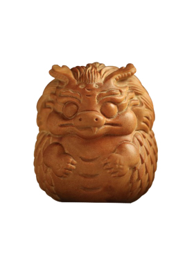 老山檀香龙宝宝手把件木雕小摆件