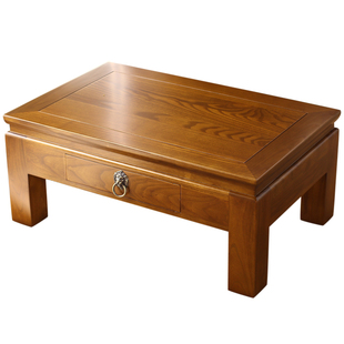 老榆木榻榻米抽屉桌飘窗地台储物桌电脑学习矮桌中式休闲茶几炕桌