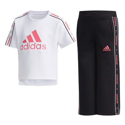 Adidas/阿迪达斯正品LG WIDE PA SET 小童运动针织休闲套装EH4074