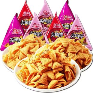 三惠尖角脆零食200包超值同款整箱休闲锅巴膨化追剧辣味试吃美味