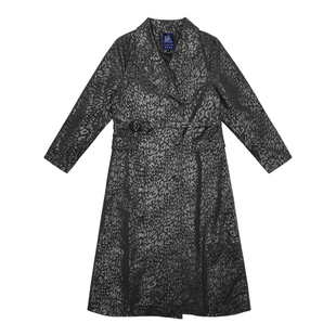 化学少女「迪斯科往事」豹纹风衣女中长款上衣外套