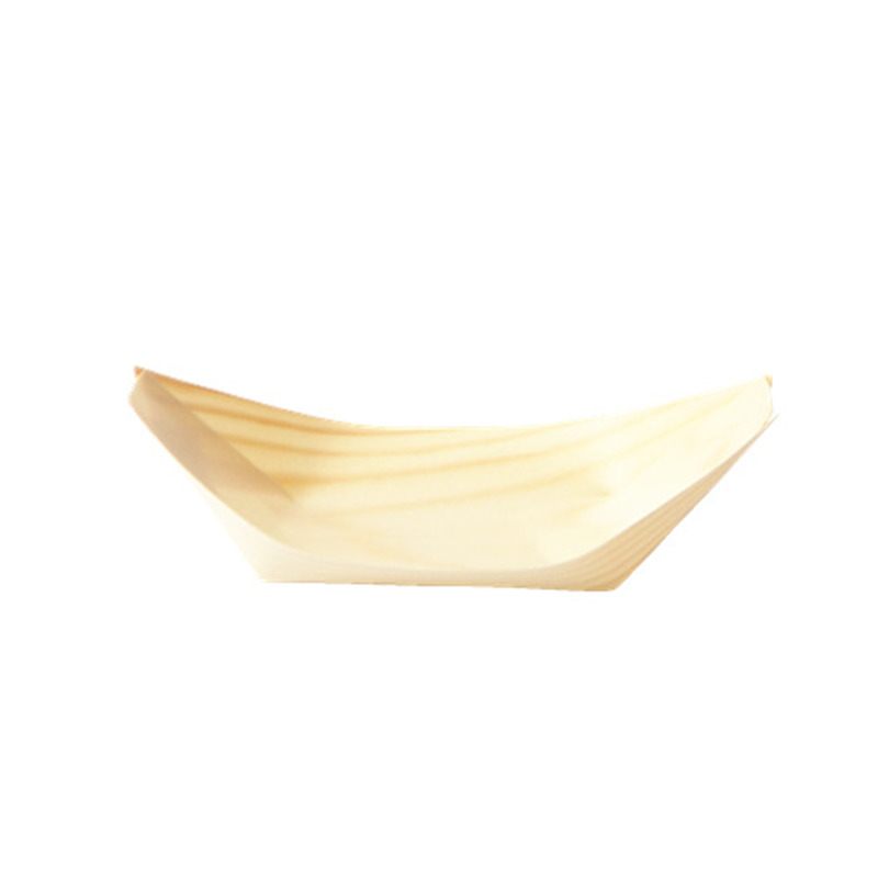 一次性纸船盒木皮船小船水信玄饼船料理寿司盒木舟船形点心打包盒