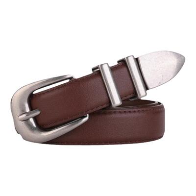 女真皮百搭时尚黑色腰带配裤子