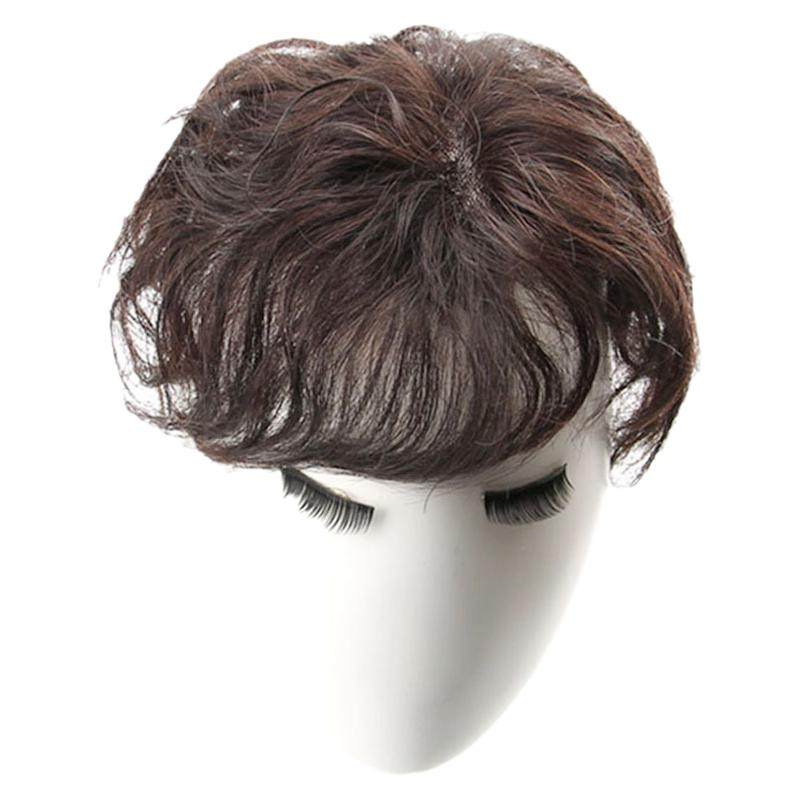 头顶假发片遮白发真发发片蓬松卷发补发无痕隐形 补发女增发量