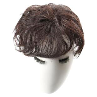 头顶假发片遮白发真发发片蓬松卷发补发无痕隐形 补发女增发量