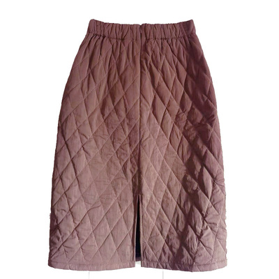 东大门休闲菱格加厚高腰半身裙2025秋冬百搭过膝中长款夹棉裙子女