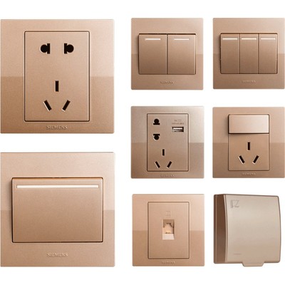 西门子香槟金色套餐86型开关插座
